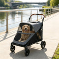 Carrito para Perros Gris Resistente – Hasta 66 LBS, Suspensión Todo Terreno