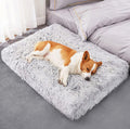 Cama Cuadrada de Peluche para Mascotas con Espuma Viscoelástica Ondulada