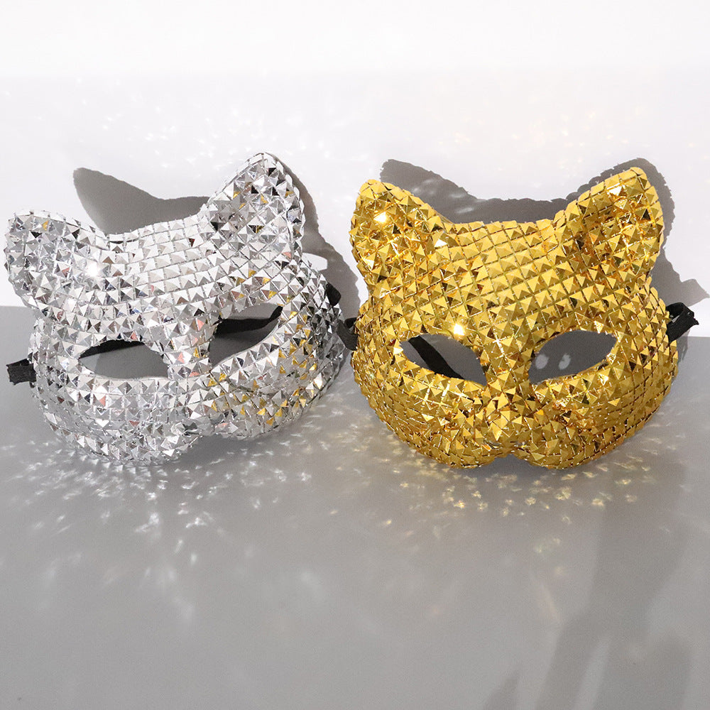Máscara Gato Brillante para Fiesta Halloween