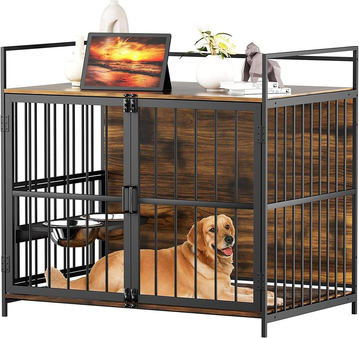 Jaula Estilo Mueble para Perros Grandes - Uso Interior, Súper Resistente 41