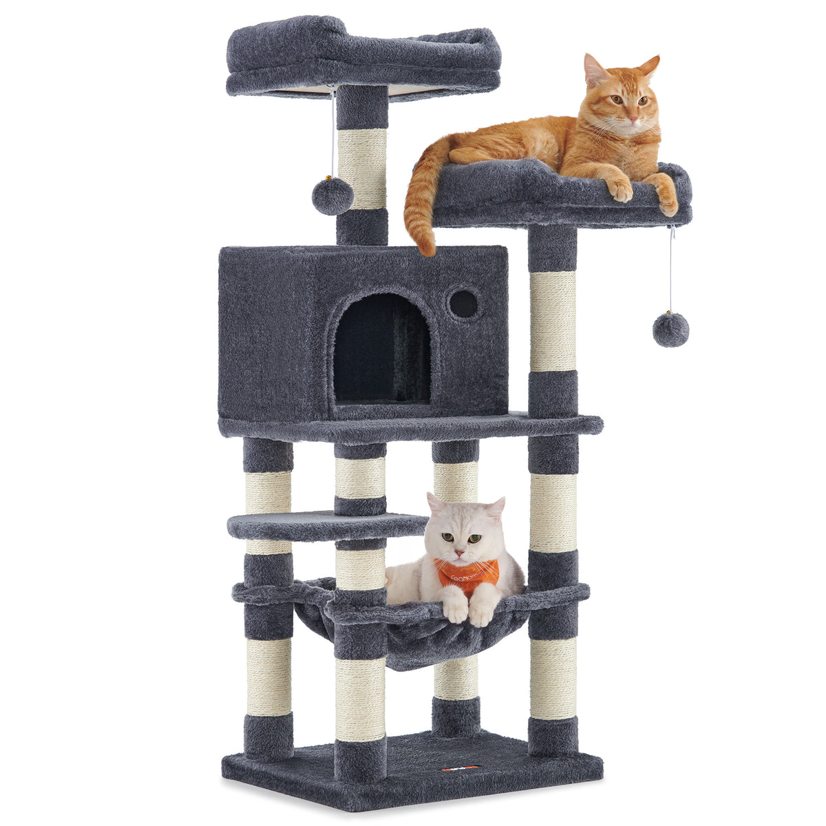 Rascador Torre para Gatos Multinivel 44.1 Pulgadas, 11 Postes