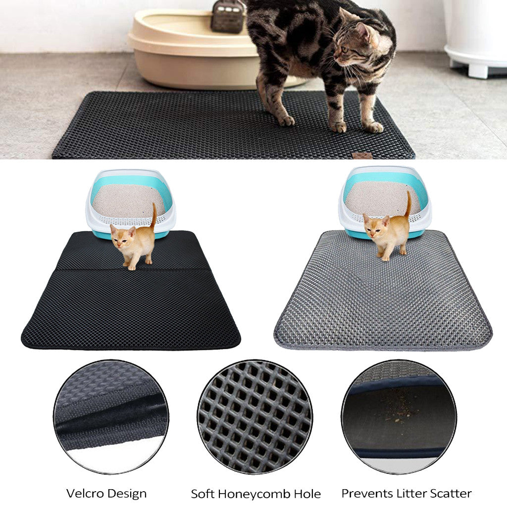 Alfombra Atrapadora de Arena para Gatos Impermeable EVA Doble Capa