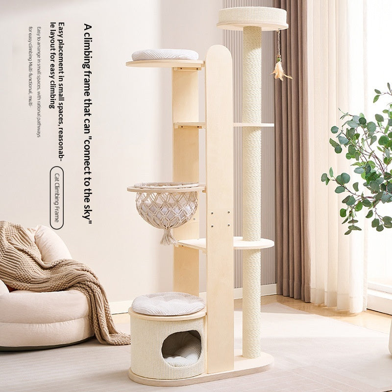 Torre Rascador Compacta para Gatos Grandes - Poco Espacio, Mucha Diversión